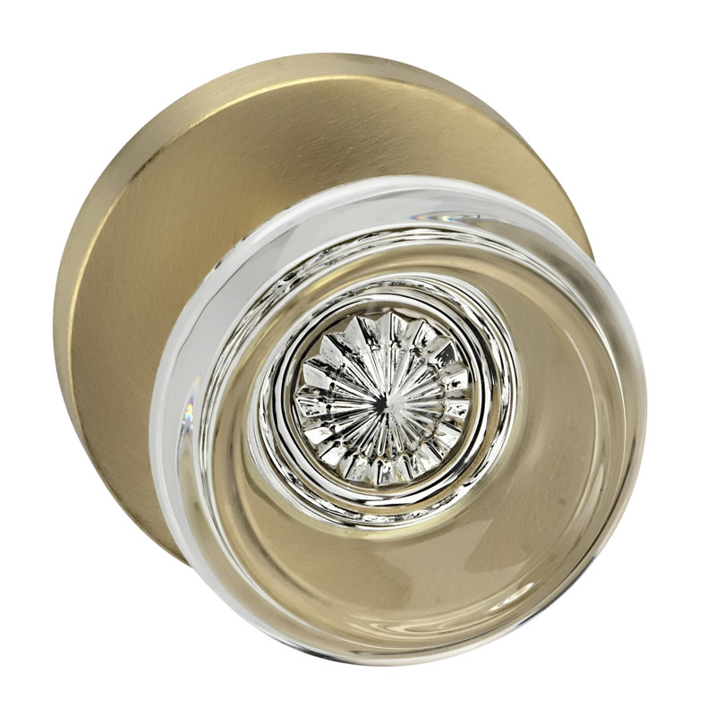 Omnia Prodigy Glass Single Dummy Door Knob with Round Rosette Wayfair